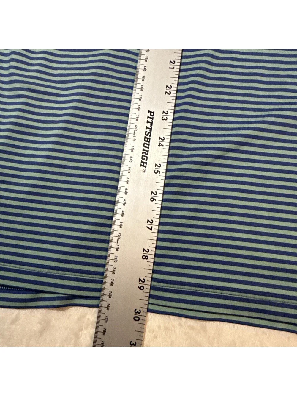 RLX Ralph Lauren Polo Men’s Large Blue Green Striped Performance Stretch Golf